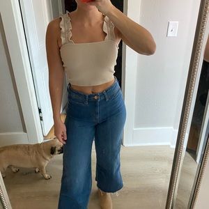 Ruffle strap crop top